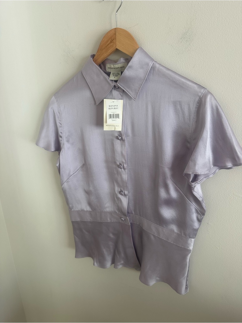 NWT Y2K vintage 100% silk banana republic peplum top size small - Picture 3 of 8